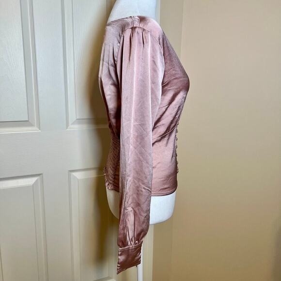 Abercrombie & Fitch Pink Satin Corset Style Top Medium Coquette, Feminine VGUC - Picture 3 of 8